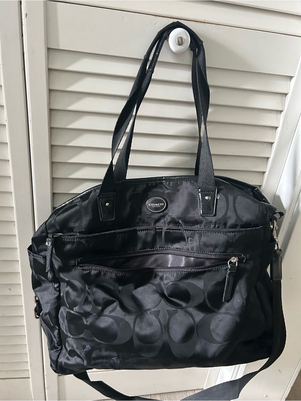 Coach Black Signature Nylon Laptop Tote